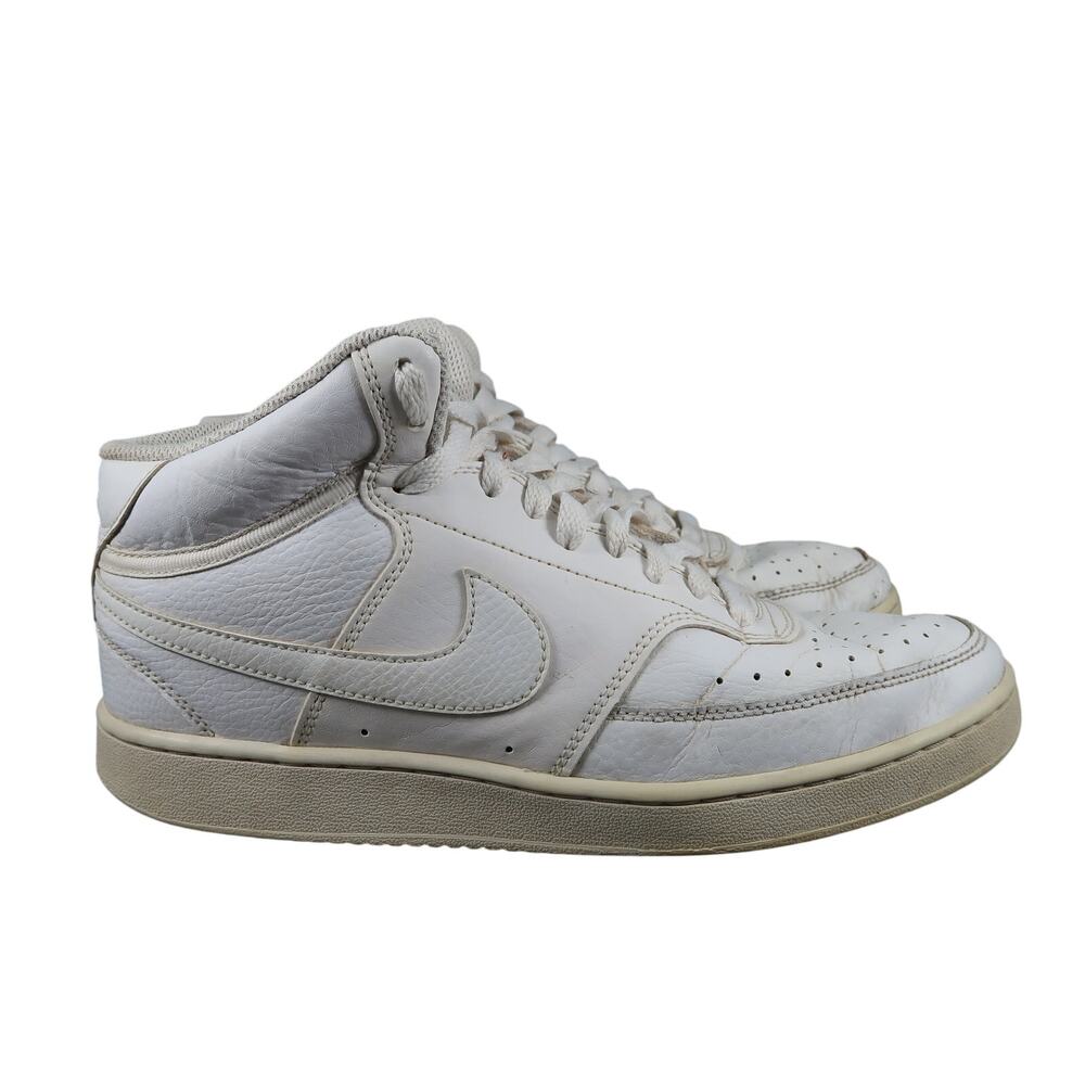 Nike Shoes Men 8 Court Vision Mid Sneaker Casual Lifestyle Lace Up White Leather